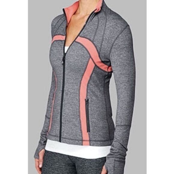 lululemon athletica Gray and pink Define Jacket size 10 - Picture 1 of 8